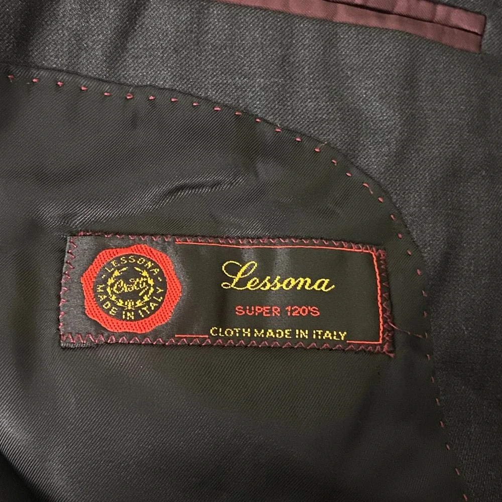 Pronto Uomo Couture Mens Blazer Black Lessona Wool Made in Italy 2 Button 38R‎